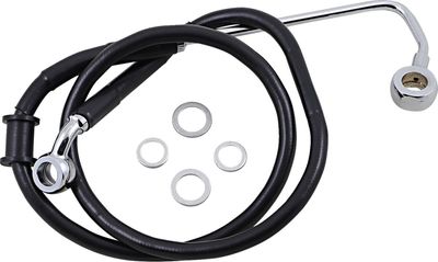 Bromsslang Drag Specialties 2 rostfri förlängd svart Softail 15-17 618302-2BLK
