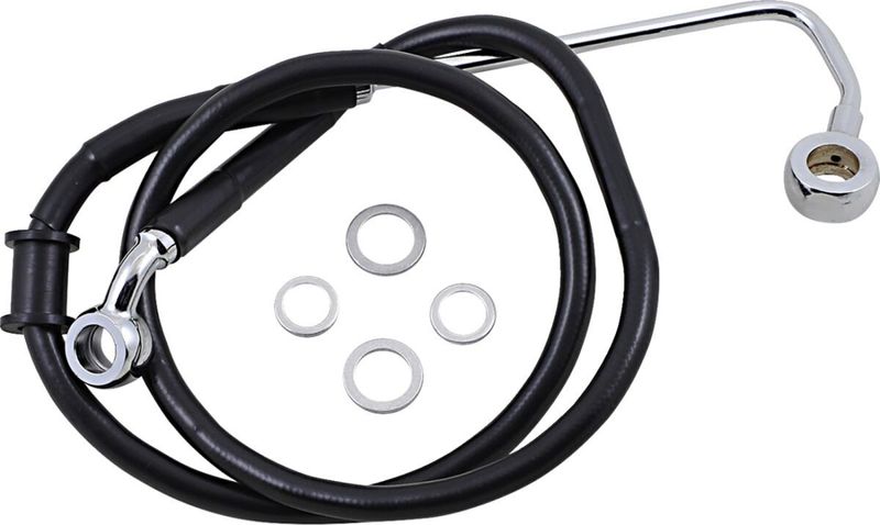 Bromsslang Drag Specialties 2 rostfri förlängd svart Softail 15-17 618302-2BLK