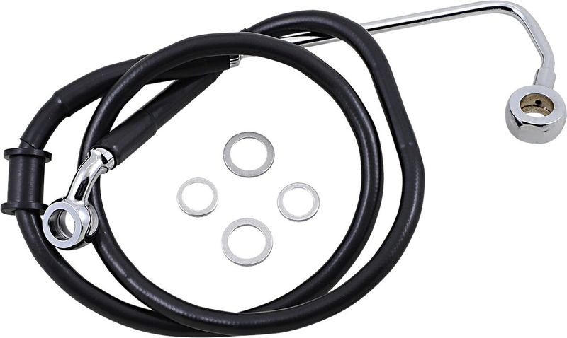 Bromsslang Drag Specialties 2 rostfri förlängd svart Softail 15-17 618302-2BLK