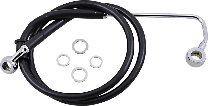 Bromsslang Drag Specialties 4 rostfri förlängd svart Softail 15-17 618302-4BLK