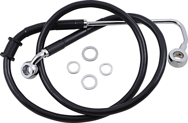 Bromsslang Drag Specialties 6 rostfri förlängd svart Softail 15-17 618302-6BLK