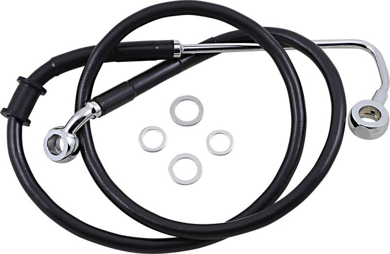 Bromsslang Drag Specialties 6 rostfri förlängd svart Softail 15-17 618302-6BLK