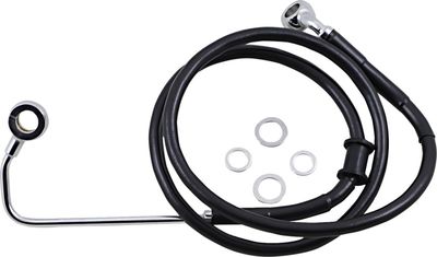 Bromsslang Drag Specialties 8 rostfri förlängd svart Softail 15-17 618302-8BLK