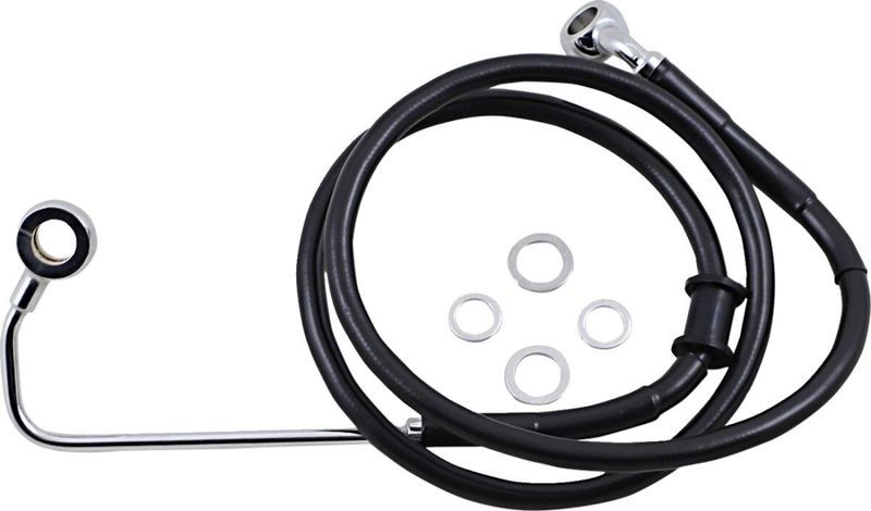 Bromsslang Drag Specialties 8 rostfri förlängd svart Softail 15-17 618302-8BLK