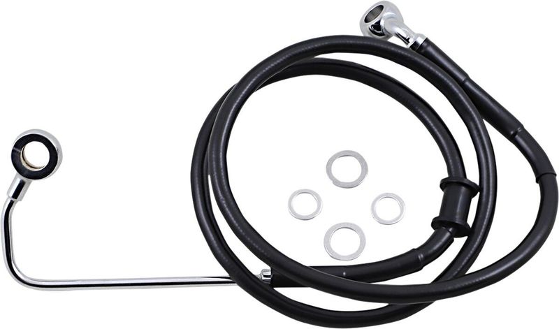 Bromsslang Drag Specialties 8 rostfri förlängd svart Softail 15-17 618302-8BLK
