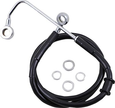 Bromsslang Drag Specialties BLK+10 rostfri förlängd Softail 15-17 618302-10BLK