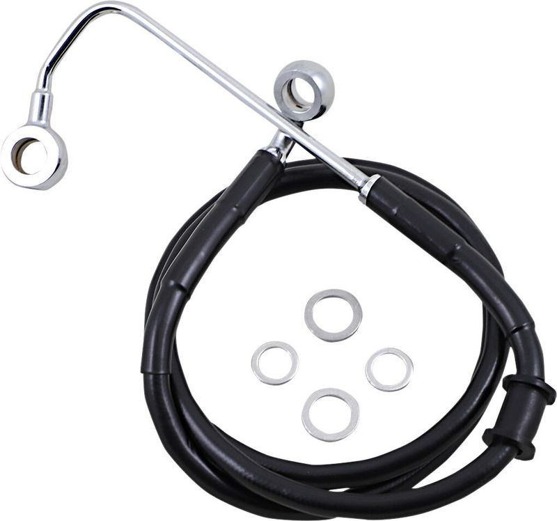 Bromsslang Drag Specialties BLK+10 rostfri förlängd Softail 15-17 618302-10BLK