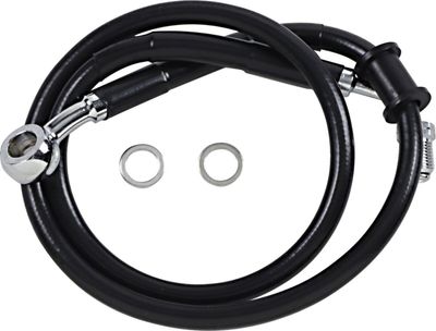 Bromsslang Drag Specialties rostfri förlängd svart Softail 18-24 618620-2BLK