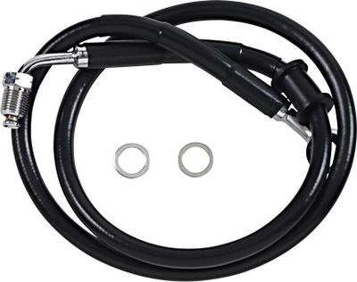 Bromsslang Drag Specialties rostfri förlängd svart Softail 18-24 618620-4BLK