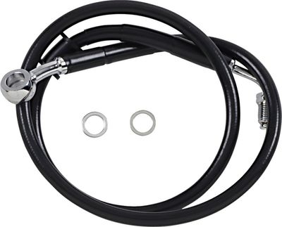 Bromsslang Drag Specialties 6 rostfri förlängd svart Softail 18-24 618620-6BLK