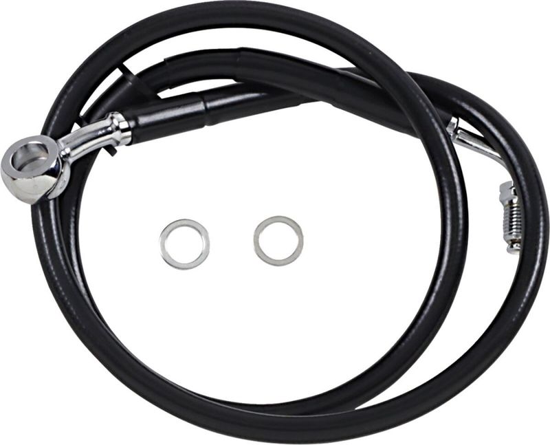 Bromsslang Drag Specialties 6 rostfri förlängd svart Softail 18-24 618620-6BLK