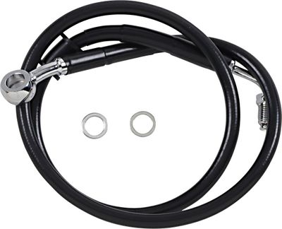 Bromsslang Drag Specialties 6 rostfri förlängd svart Softail 18-24 618620-6BLK