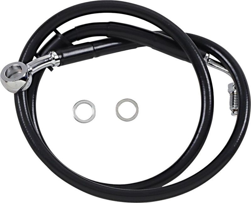 Bromsslang Drag Specialties 6 rostfri förlängd svart Softail 18-24 618620-6BLK