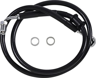 Bromsslang Drag Specialties rostfri förlängd svart Softail 18-24 618620-8BLK
