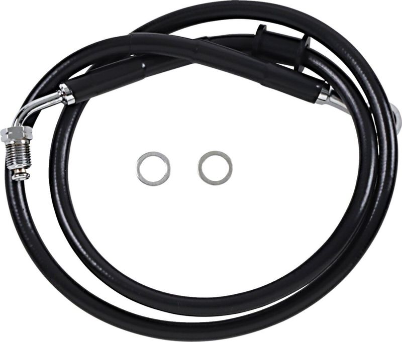 Bromsslang Drag Specialties 10 rostfri förlängd svart Softail 18-24 618620-10BLK