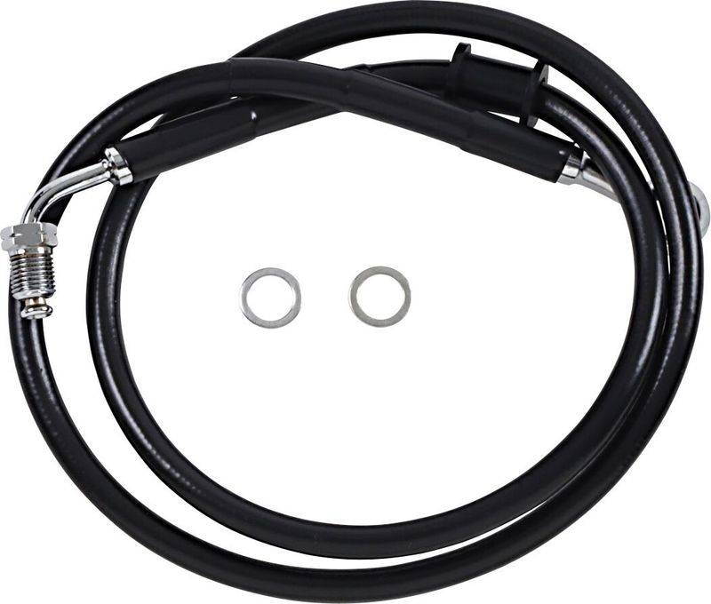 Bromsslang Drag Specialties 10 rostfri förlängd svart Softail 18-24 618620-10BLK