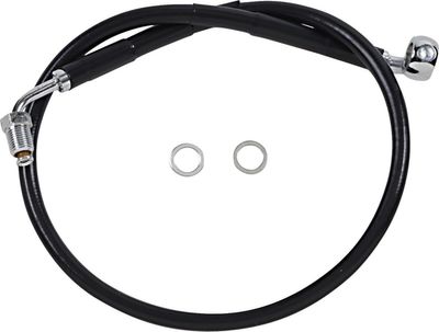 Bromsslang Drag Specialties rostfri förlängd svart Softail 18-23 618601-2BLK