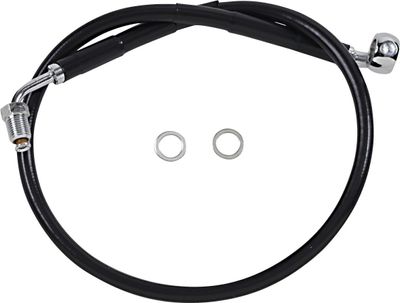 Bromsslang Drag Specialties rostfri förlängd svart Softail 18-23 618601-2BLK