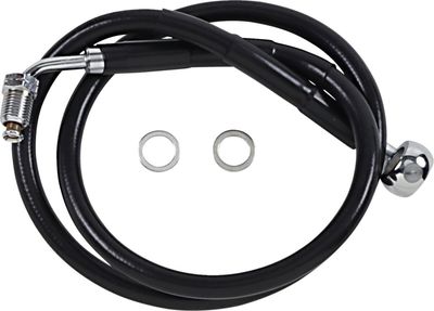 Bromsslang Drag Specialties rostfri förlängd svart Softail 18-23 618601-8BLK