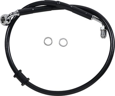Bromsslang Drag Specialties rostfri förlängd svart Softail 18-24 618604-2BLK