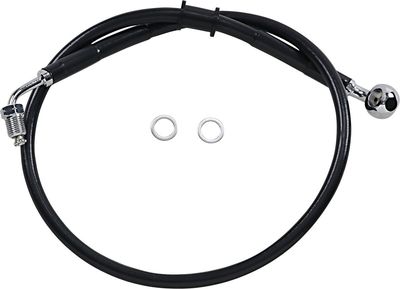 Bromsslang Drag Specialties rostfri förlängd svart Softail 18-24 618604-4BLK