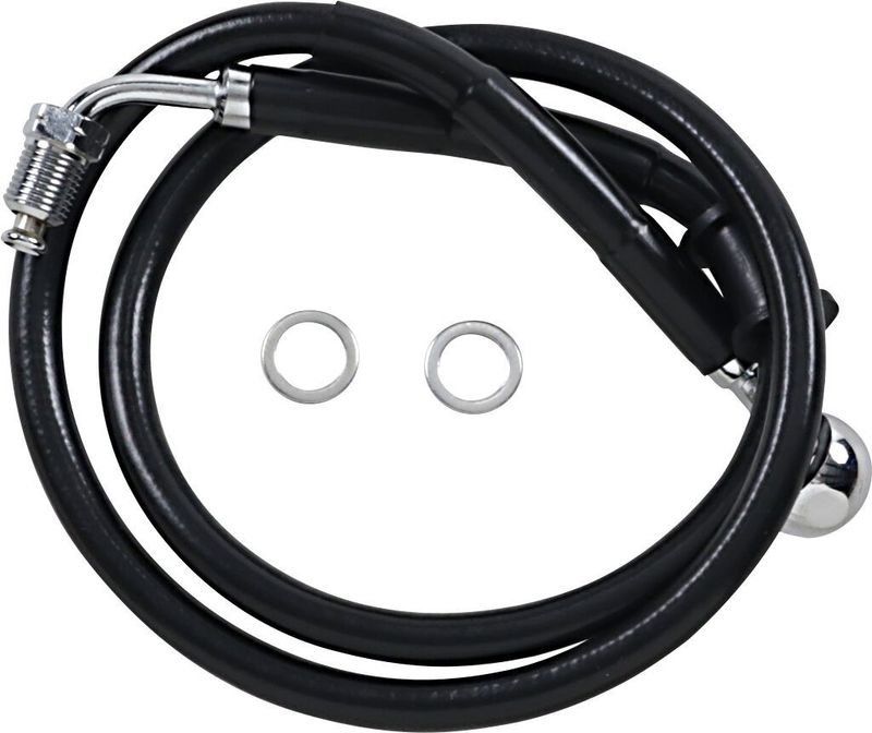 Bromsslang Drag Specialties 6 rostfri förlängd svart Softail 18-24 618604-6BLK