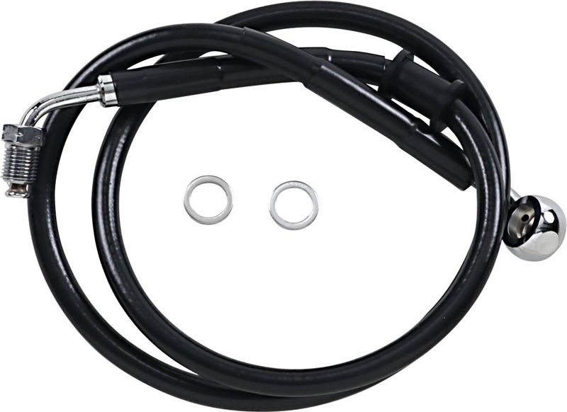 Bromsslang Drag Specialties 10 rostfri förlängd svart Softail 18-24 618604-10BLK
