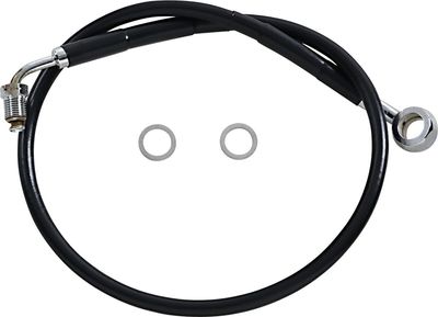Bromsslang Drag Specialties rostfri förlängd svart Softail 18-24 618631-4BLK