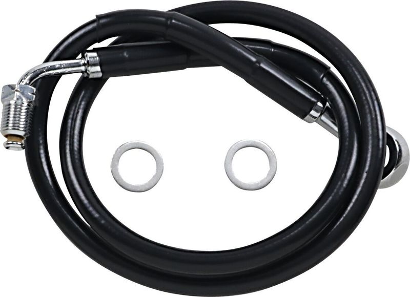 Bromsslang Drag Specialties 6 rostfri förlängd svart Softail 18-24 618631-6BLK