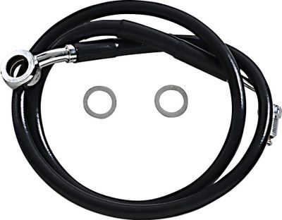 Bromsslang Drag Specialties 10 rostfri förlängd svart Softail 18-24 618631-10BLK