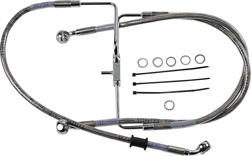 Bromsslang Drag Specialties SS+4 rostfri förlängd Sportster 17-20