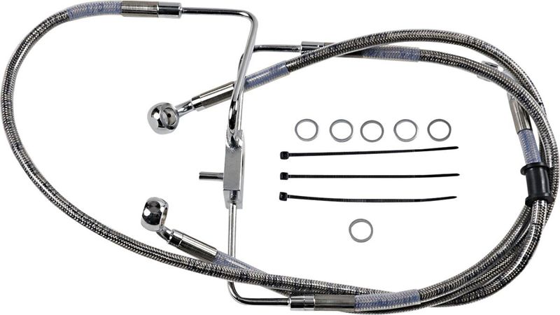 Bromsslang Drag Specialties SS+10 rostfri förlängd Sportster 17-20