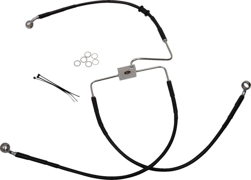 Bromsslangsats Drag Specialties Sportster 17-20 rostfri svart