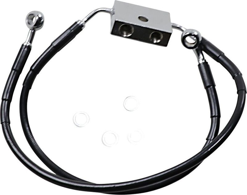 Bromsslangsats Drag Specialties rostfri fram svart Sportster 14-22 614743-BLK