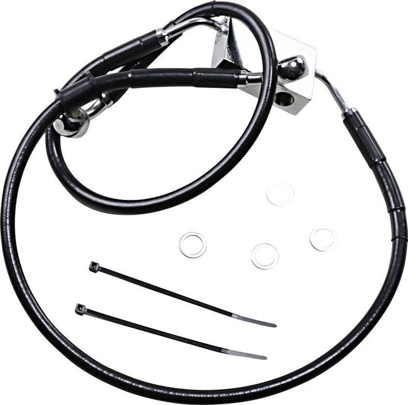 Bromsslang Drag Specialties förlängd fram svart Sportster 14-22 614743-4BLK