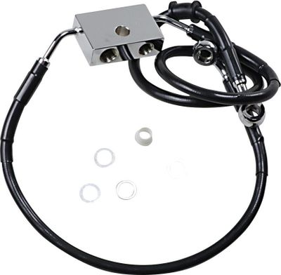 Bromsslang Drag Specialties 6 förlängd fram svart Sportster 14-22 614743-6BLK