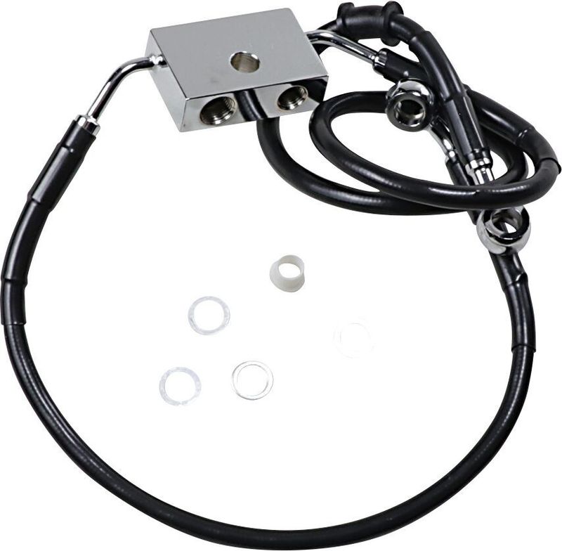 Bromsslang Drag Specialties 6 förlängd fram svart Sportster 14-22 614743-6BLK