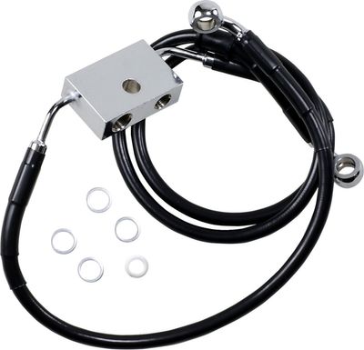 Bromsslang Drag Specialties 8 förlängd fram svart Sportster 14-20 614745-8BLK