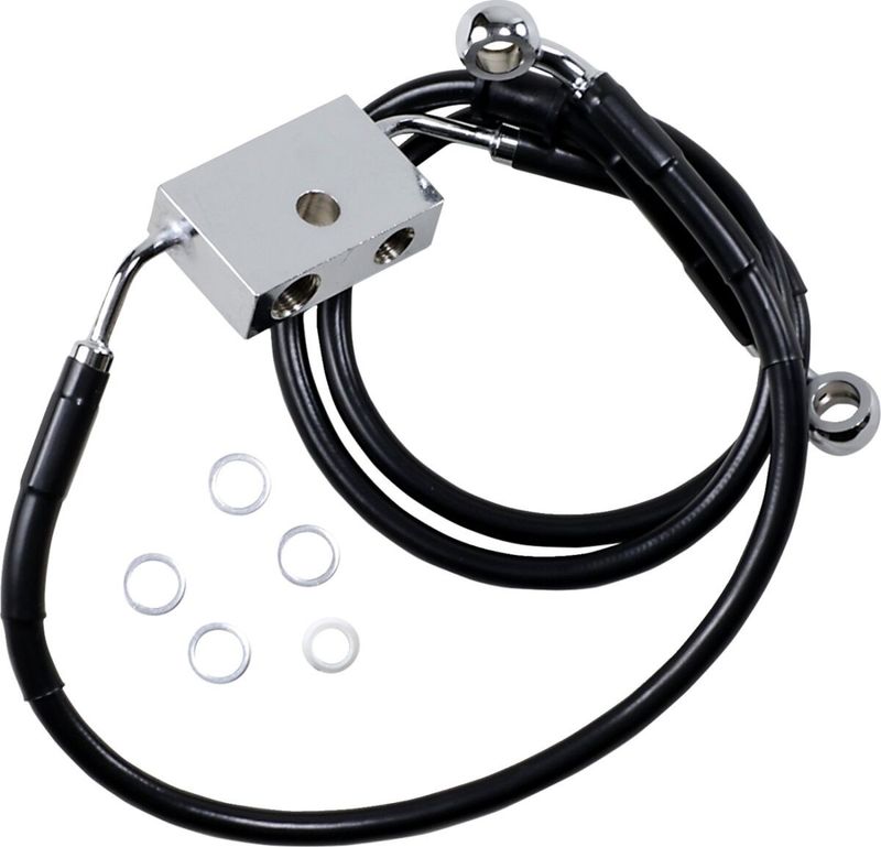 Bromsslang Drag Specialties 8 förlängd fram svart Sportster 14-20 614745-8BLK