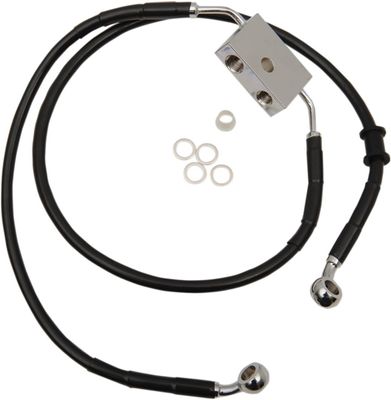 Bromsslang Drag Specialties 8 förlängd fram svart Sportster 14-20 614750-8BLK