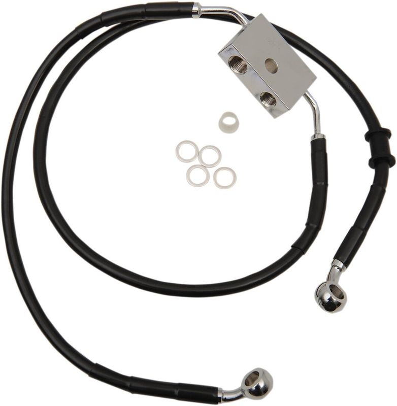 Bromsslang Drag Specialties 8 förlängd fram svart Sportster 14-20 614750-8BLK