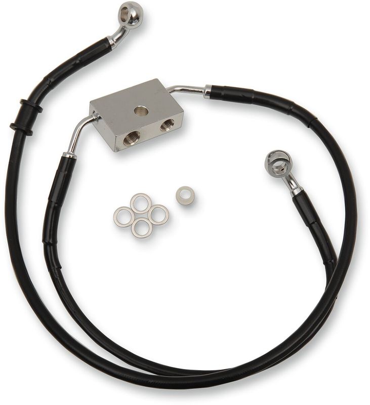 Bromsslang Drag Specialties 6 förlängd fram svart Sportster 14-22 614751-6BLK