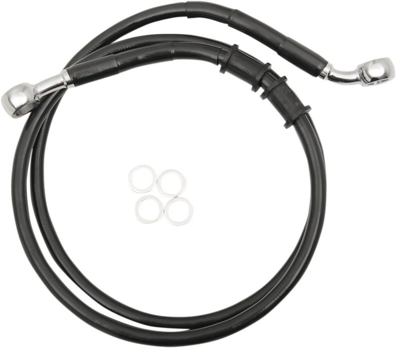 Bromsslang Drag Specialties 6 förlängd fram svart Sportster 14-22 614771-6BLK