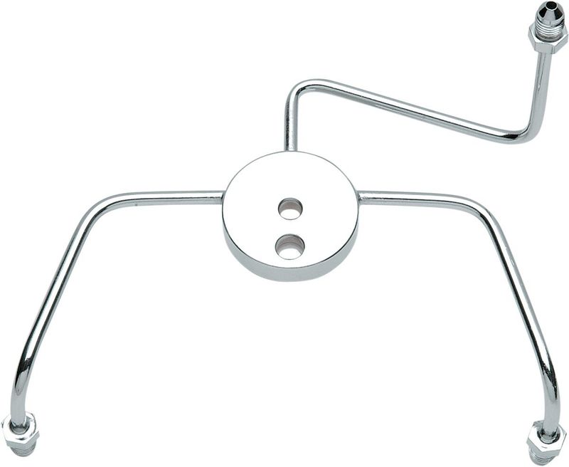 Bromsslang T-koppling fram Drag Specialties Dual-Disc W.glide krom stål bred