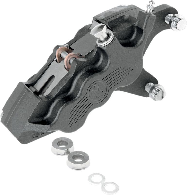 Bromsok fram Performance Machine Six-Piston Differential-Bore svart fram H-D 00-17