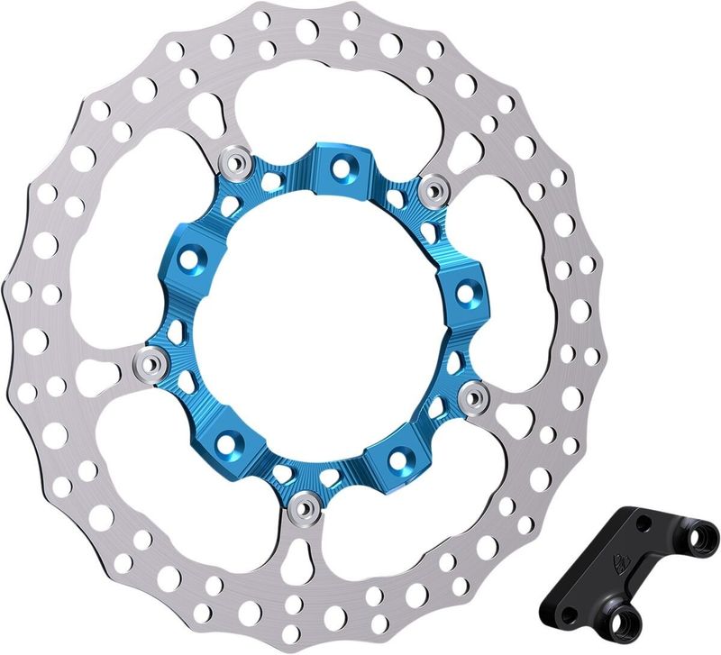 Bromsskiva Arlen Ness Brake 14" flytande höger Touring 14-24, Trike 21 blå