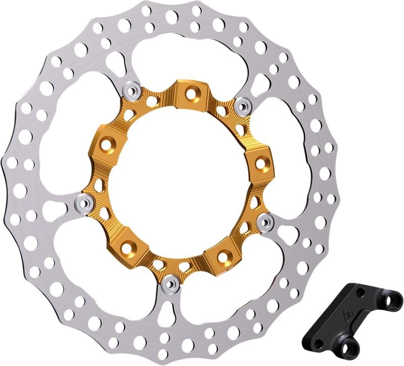 Bromsskiva Arlen Ness Brake 14" flytande höger Touring 14-24, Trike 21 guld