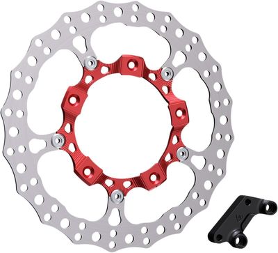 Bromsskiva Arlen Ness Brake 14" flytande höger Touring 14-24, Trike 21 röd