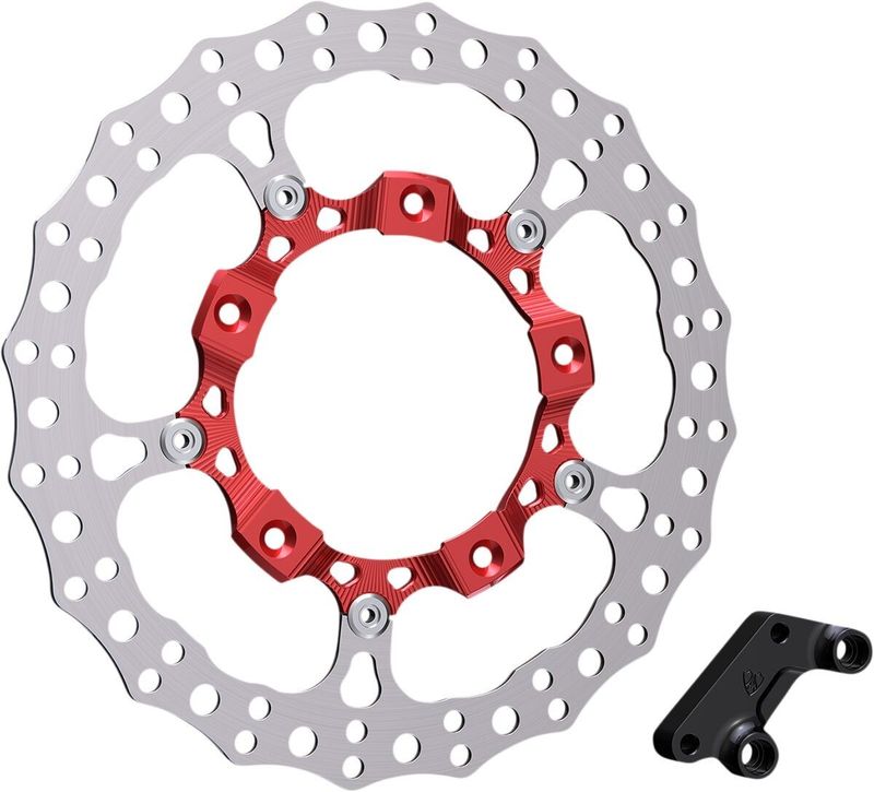 Bromsskiva Arlen Ness Brake 14" flytande höger Touring 14-24, Trike 21 röd