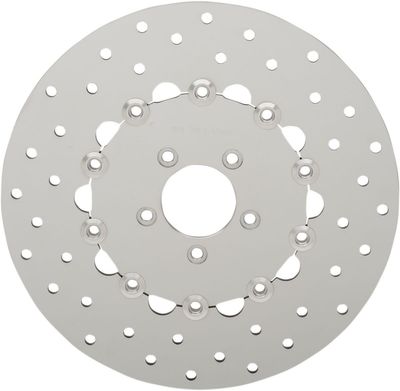 Bromsskiva Drag Specialties fram 11.8" borrad polerad rostfri FXD 06-10